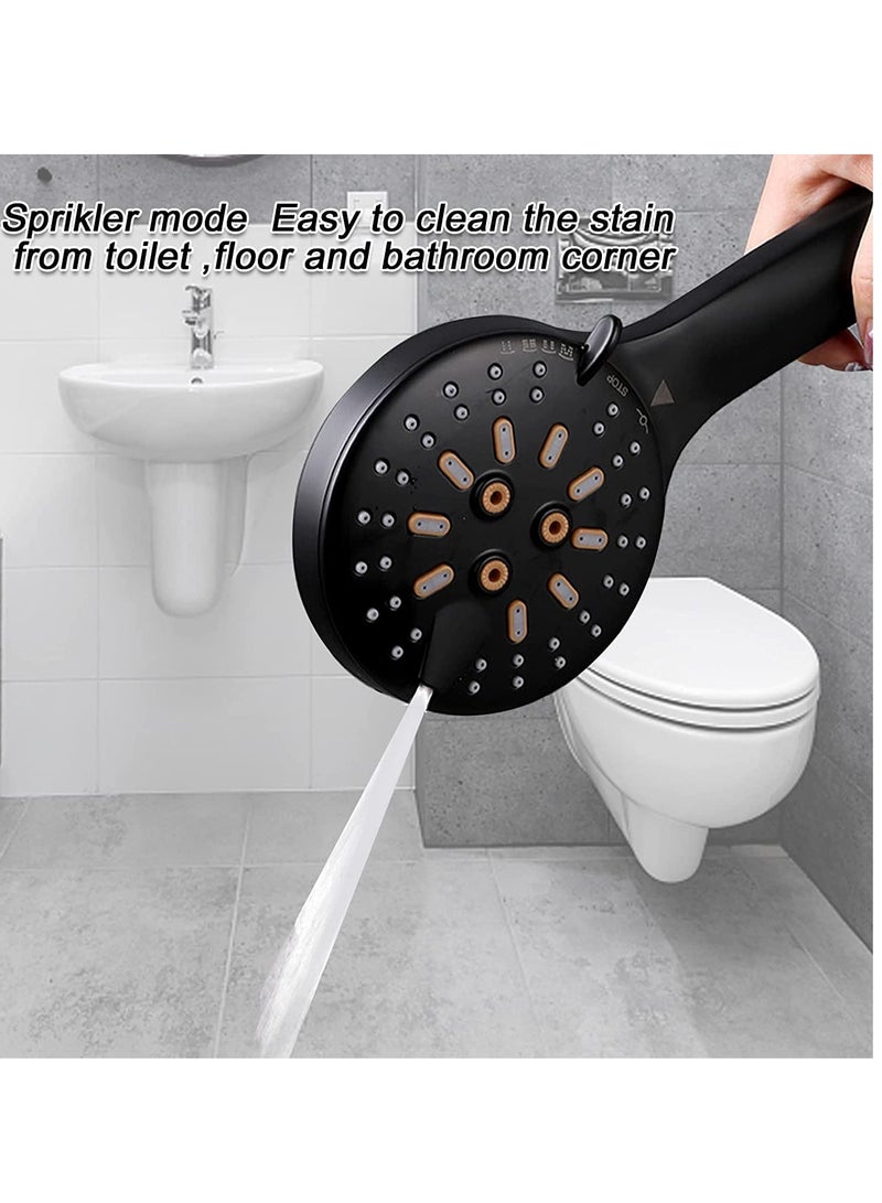Handheld Shower Head Set, Stainless Steel Bath Showerheads, Shower Heads High Pressure With 6 Function Setting, Multi-functions, Shower Head Holder, 9.8Inch Shower sprinkler  - Image 5