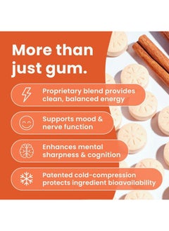 NeuroGum Energy Caffeine Gum (54 Pieces) - Sugar Free with L-theanine + Natural Caffeine + Vitamin B12 & B6 - Nootropic Energy & Focus Supplement for Women & Men - Keto & Vegan, Cinnamon Flavor  - Image 3