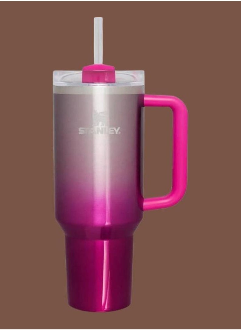 Stanley - Adventure Quencher H2.0 Flowstate Tumbler 1.2L – Vacuum Insulated Stainless Steel Travel Mug with Spill-Resistant Lid and Reusable Straw – 40oz Hydration Cup for Hot and Cold Drinks – Perfect for Travel, Office, and Gym (Camelia Pink Gradient) - Image 1