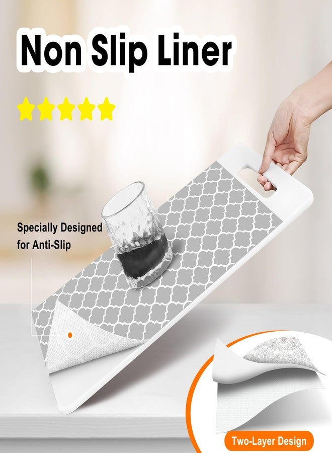 Gopas Drawer Liner Shelf Liners Non Adhesive Shelf Liners for Kitchen Cabinets,Cabinet Liner Strong Grip Non Slip Shelf Paper Waterproof for Cupboard Drawers,Gray Lantern,12IN X 10FT - Image 2