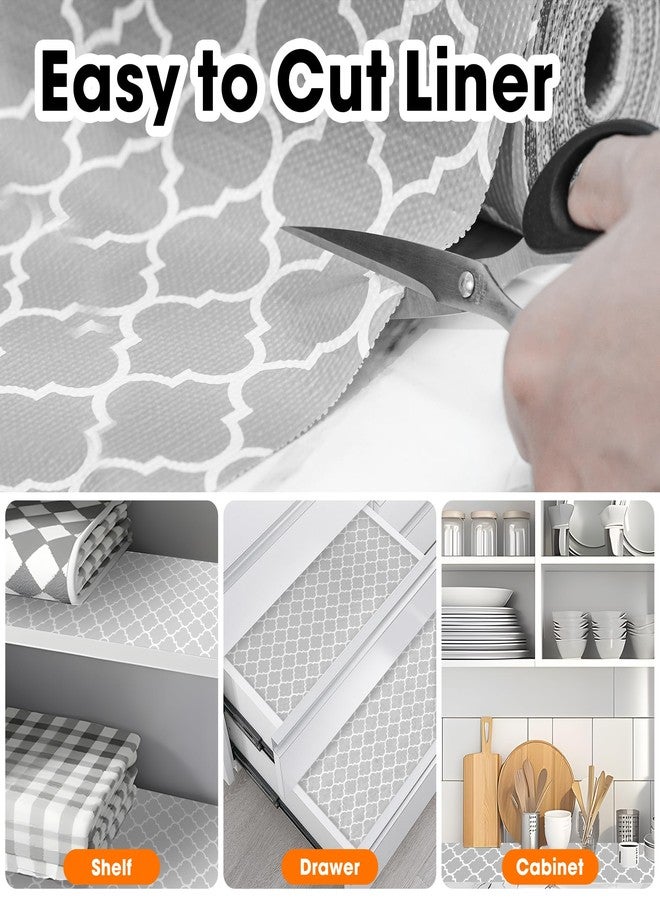 Gopas Drawer Liner Shelf Liners Non Adhesive Shelf Liners for Kitchen Cabinets,Cabinet Liner Strong Grip Non Slip Shelf Paper Waterproof for Cupboard Drawers,Gray Lantern,12IN X 10FT - Image 4