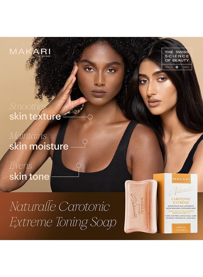 Makari Naturalle Carotonic Extreme Toning Soap (7oz) | Skin Brightening and Oil-Controlling Soap Bar | Helps Heal and Treat Acne | Promotes Even Skin Tone | For Combination, Oily, and Acne-Prone Skin - Image 2