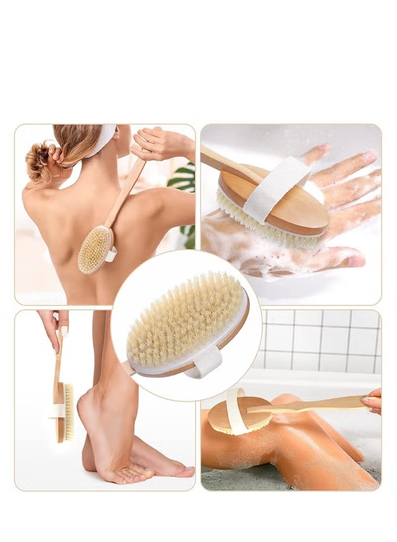 فرشاة استحمام بمقبض خشبي طويل - Image 5