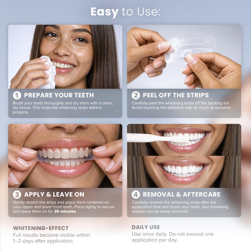 Glowee Gentle Teeth Whitening Strips - (14 Strips) Bleaching Teeth Free of Peroxide for a Radiant Smile - Gentle Tooth Whitening - 7 Applications - Image 5