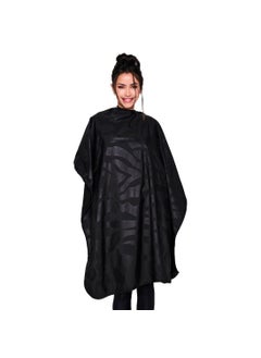 Betty Dain Bleach-proof All Purpose Styling Cape, Material Defends Against Bleach Stains, Color Proof, Chemical Proof, Waterproof, Lightweight Embossed Nylon, Black