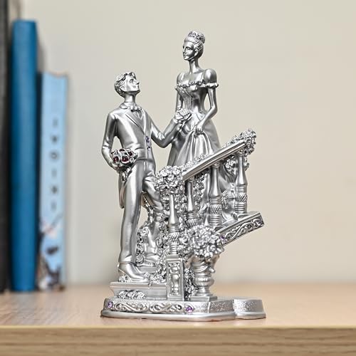 ZAICUS Romantic Couple Silver Finish Love Statue | Stairs Design for Engagement, Wedding Ideal Valentine's Day & Birthday Gift - Image 5