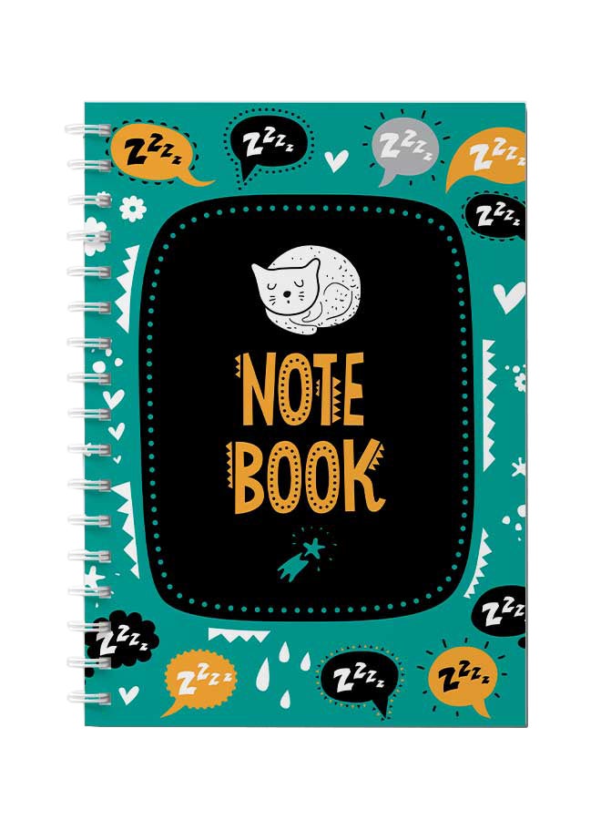 LOWHA Sleeping Cat Doodle Art Design Spiral Notebook With 60 Sheets For School Or Business Note Taking Multicolour - Image 1