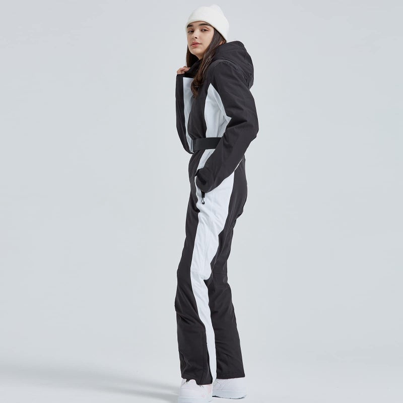 HOTIAN بدلة تزلج نسائية من هوتيان قطعة واحدة، تناسب نحيف، overall، jumpsuit، مقاومة للماء، شتاء، في الهواء الطلق، بدلات تزلج على الثلج - Image 2