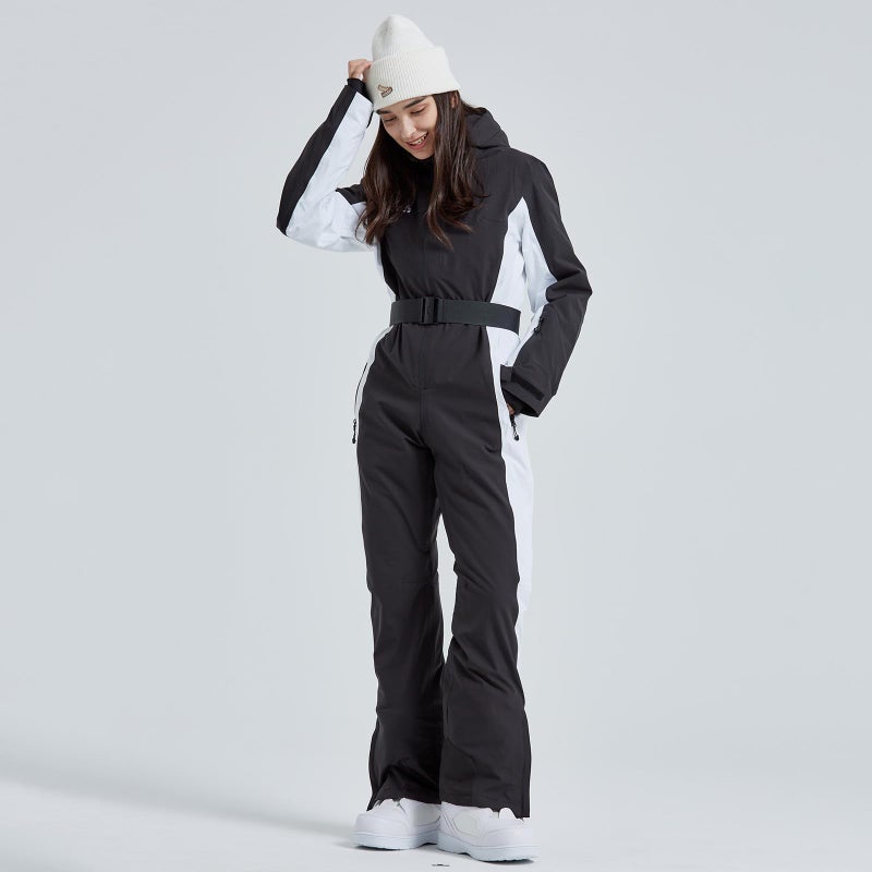 HOTIAN بدلة تزلج نسائية من هوتيان قطعة واحدة، تناسب نحيف، overall، jumpsuit، مقاومة للماء، شتاء، في الهواء الطلق، بدلات تزلج على الثلج - Image 3