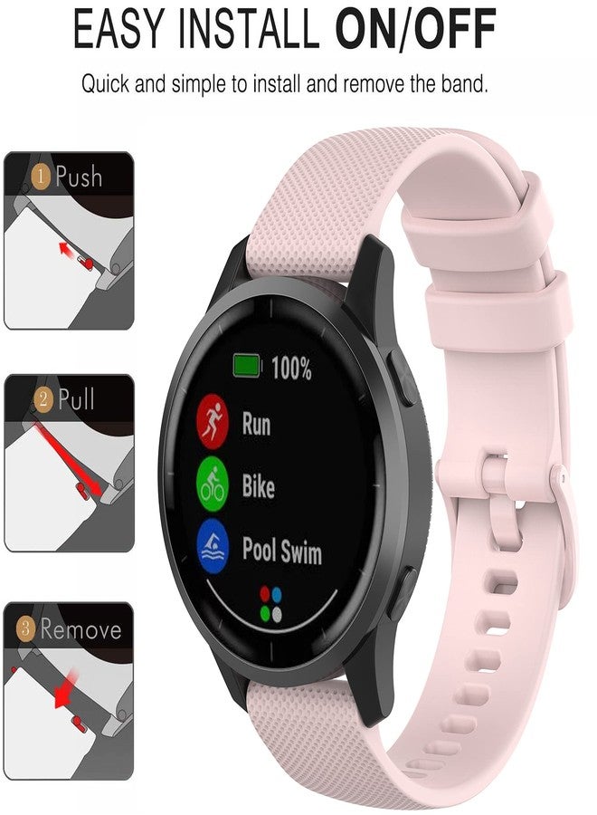 QGHXO سوار ساعة بديل من السيليكون الناعم بتصميم فاخر لساعات Garmin Vivoactive 4/Venu 2/Vivomove HR، متوافق مع ساعات Polar Grit X/Vantage M/Vantage M2 (بدون جهاز تتبع، أساور بديلة فقط) - Image 3