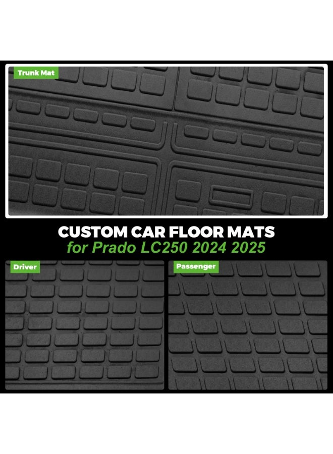 FETUSI Car Trunk Mat Fit for Toyota Land Cruiser Prado LC250 2024 2025 – 7 Seats TPE Rubber Cargo Liner All Weather Waterproof Protector Cargo Liner - Image 2