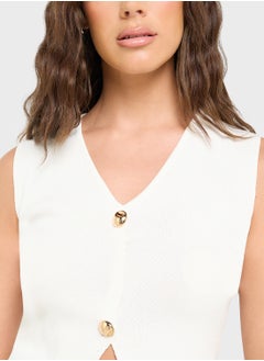 Ginger Knitted Button Down Vest  - Image 3