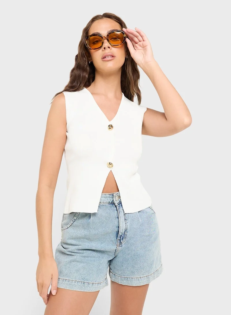 Ginger Knitted Button Down Vest