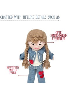 Happy Threads Happy Threads | Helen, Handmade Crochet Stuffed Doll, Best Soft Toys for Girls & Boys, 14 inches, Perfect Size for Kids, Eco-Friendly & Sustainable Decor and Gifting Item, BIS Certified  - Image 3