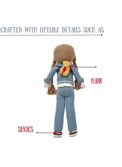 Happy Threads Happy Threads | Helen, Handmade Crochet Stuffed Doll, Best Soft Toys for Girls & Boys, 14 inches, Perfect Size for Kids, Eco-Friendly & Sustainable Decor and Gifting Item, BIS Certified  - Image 4