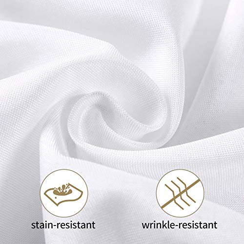 Ascoza 2 Pack 132 Inch White Round Tablecloth in Polyester Fabric for Wedding/Banquet/Restaurant/Parties - Image 3