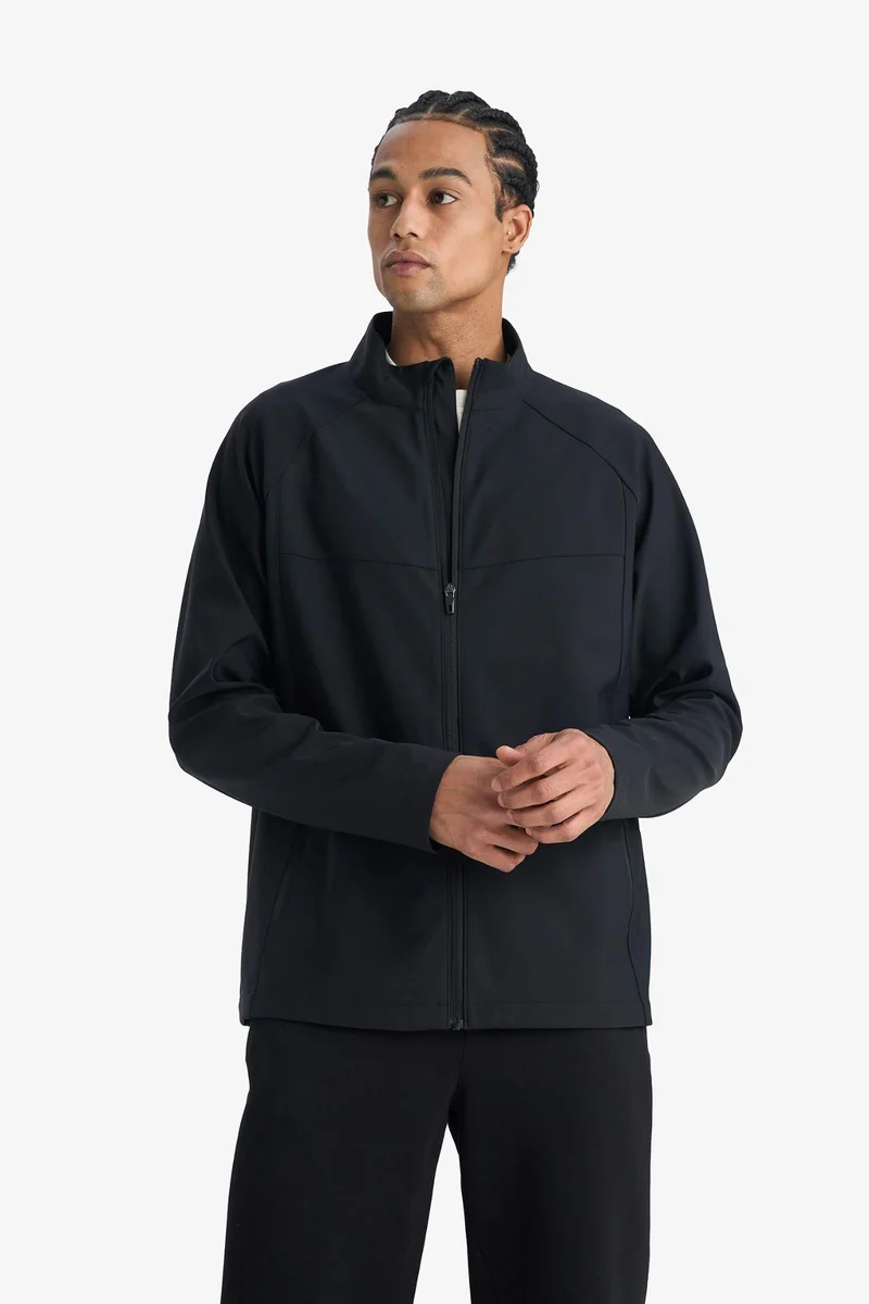 Defacto  Windproof Regular Fit Half Turtleneck Zip-Up Jacket for Men | Best Price UAE