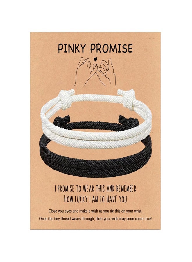 Tirdkid Matching Adjustable Rope Bracelet for Couples, Pinky Promise Bracelet Anniversary Valentines Day Birthday Christmas Gift for Him and Her - Image 1