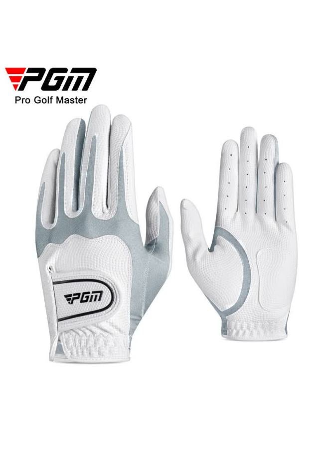 Pgm Golf Gloves Men Super Stretch Magic Gloves Non-slip Breathable Summer Silver Left Hand 2 Pieces XL Size - Image 3