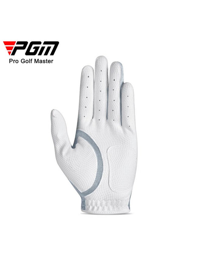 Pgm Golf Gloves Men Super Stretch Magic Gloves Non-slip Breathable Summer Silver Left Hand 2 Pieces XL Size - Image 2