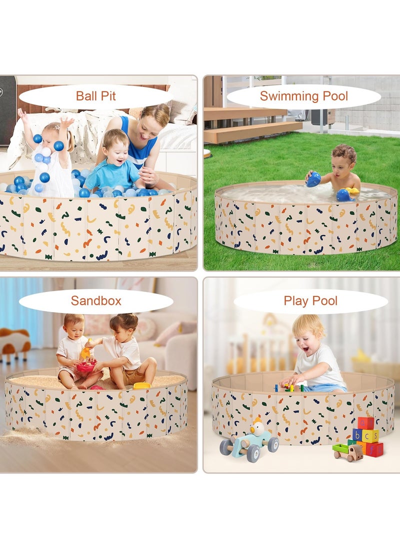 Ball Pits for Toddlers, Foldable Kiddie Pool Dog Ball Pits Collapsible Baby Pool Dog Swimming Pool Portable Sandbox Kid Pool Indoor and Outdoor Game (Without Balls)
