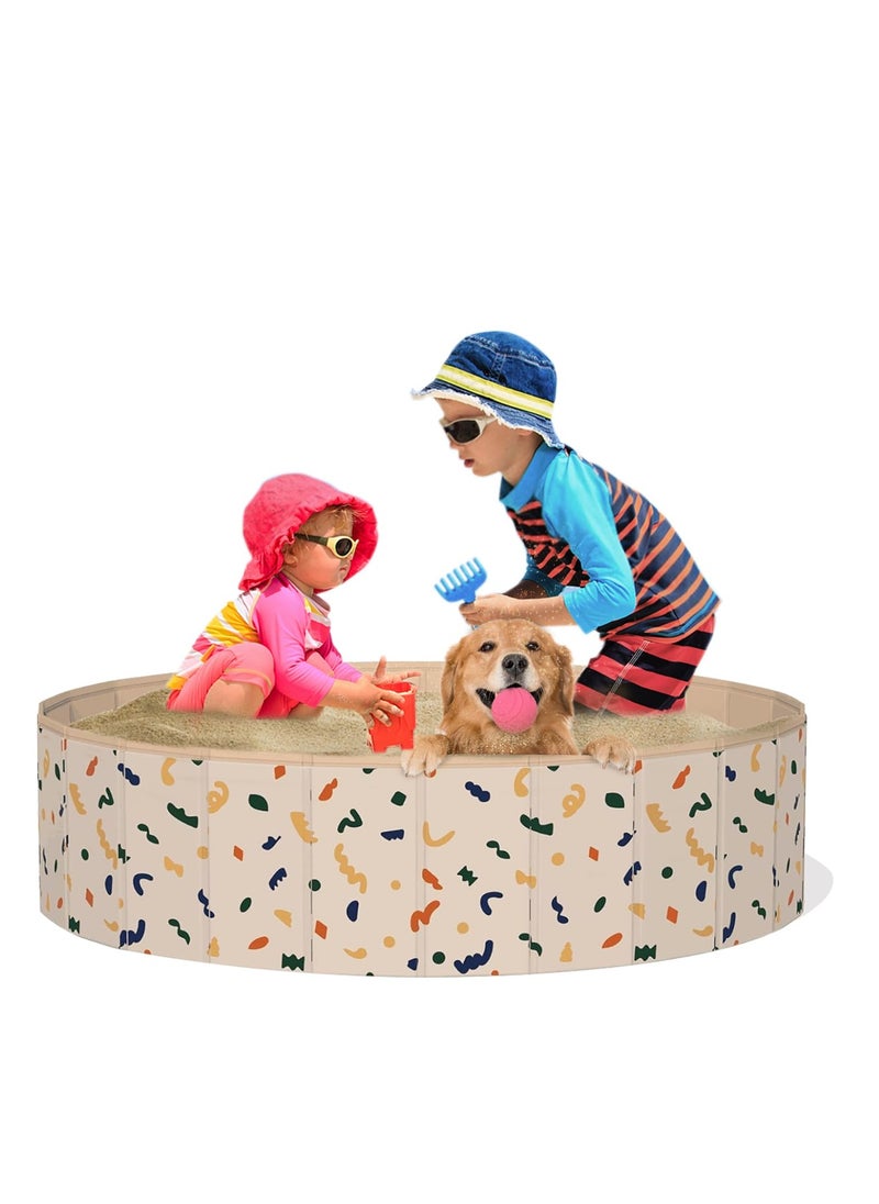 Ball Pits for Toddlers, Foldable Kiddie Pool Dog Ball Pits Collapsible Baby Pool Dog Swimming Pool Portable Sandbox Kid Pool Indoor and Outdoor Game (Without Balls)