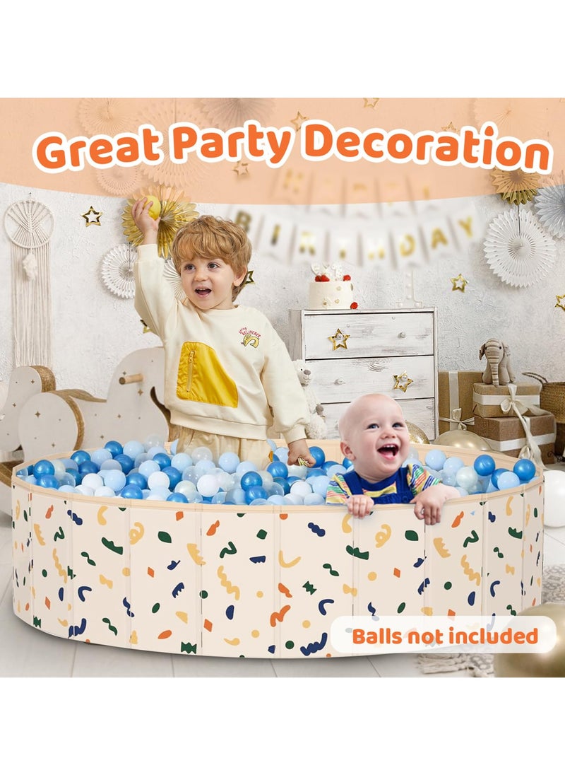 Ball Pits for Toddlers, Foldable Kiddie Pool Dog Ball Pits Collapsible Baby Pool Dog Swimming Pool Portable Sandbox Kid Pool Indoor and Outdoor Game (Without Balls)
