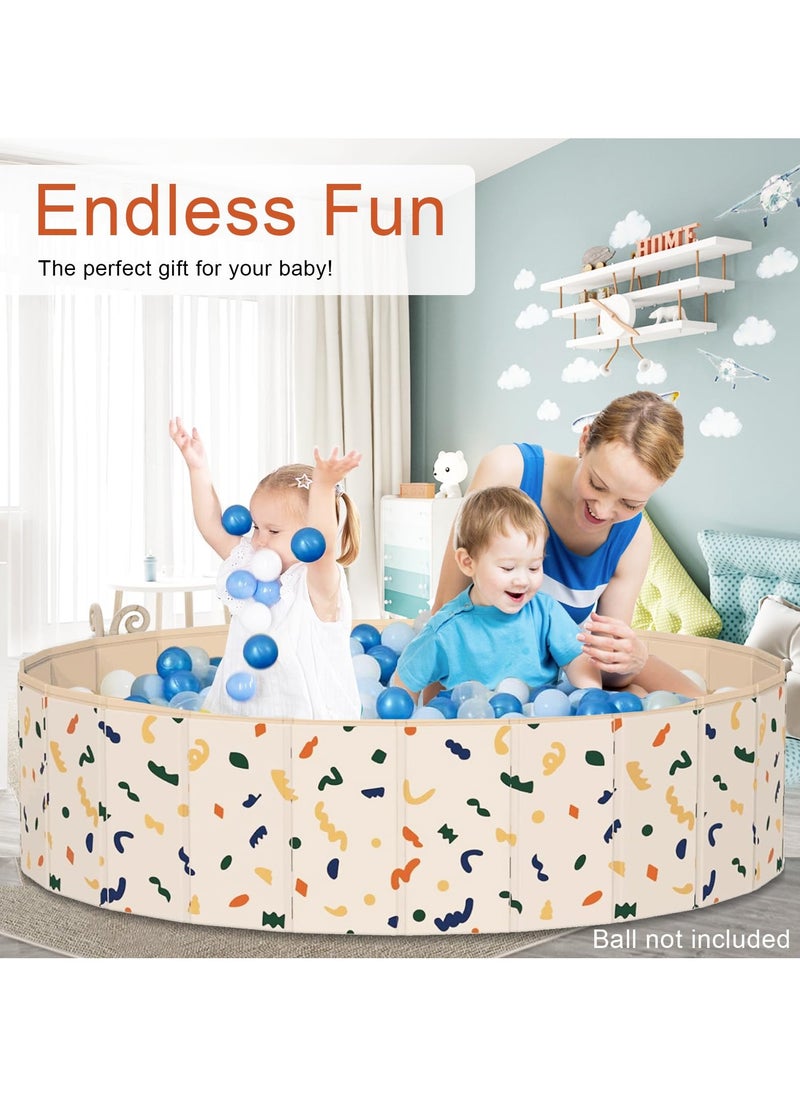 Ball Pits for Toddlers, Foldable Kiddie Pool Dog Ball Pits Collapsible Baby Pool Dog Swimming Pool Portable Sandbox Kid Pool Indoor and Outdoor Game (Without Balls)