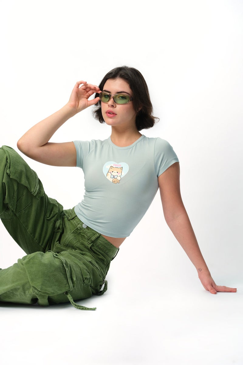 Bonkers Corner Pisces Power Long Length Baby Tee for Women's - Image 2