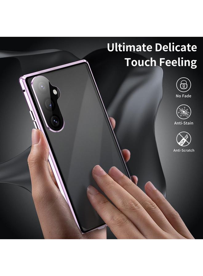 اس-توب جراب لهاتف Samsung Galaxy S25 5G HD غطاء كامل مغناطيسي معدني من الزجاج المقوى - Image 4