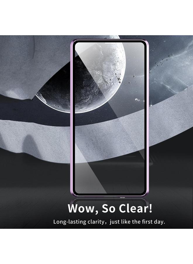اس-توب جراب لهاتف Samsung Galaxy S25 5G HD غطاء كامل مغناطيسي معدني من الزجاج المقوى - Image 2