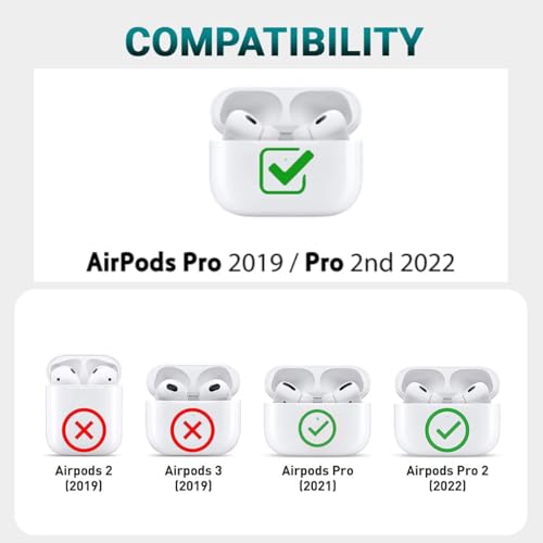 Emoh Roced Compatible for AirPods Pro 2 Case with Keychain, Drop Protection, Protective Case, Supports Wireless Charging Cover for AirPods Pro 1st/2nd Generation (2022/2019)- (Cookkies) - Image 2