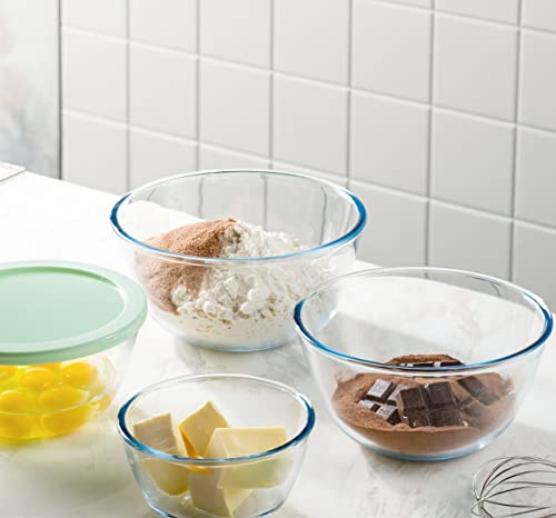 Table Concept Concept Mixing Bowls with Lids, Glass Nesting Bowls, Space Saving Food Storage Containers, 6 Piece Set - Image 2