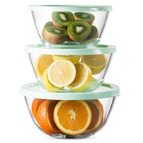 Table Concept Concept Mixing Bowls with Lids, Glass Nesting Bowls, Space Saving Food Storage Containers, 6 Piece Set - Image 1