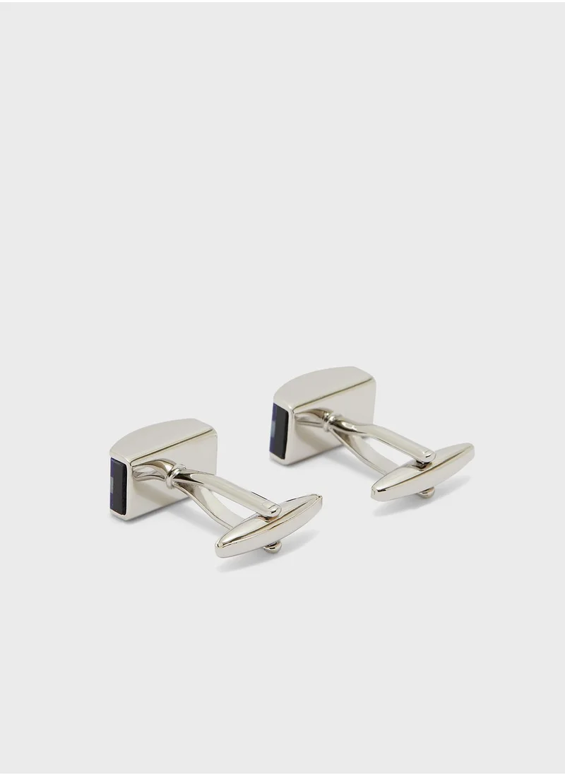 Robert Wood Stripe Cufflinks In Gift Box
