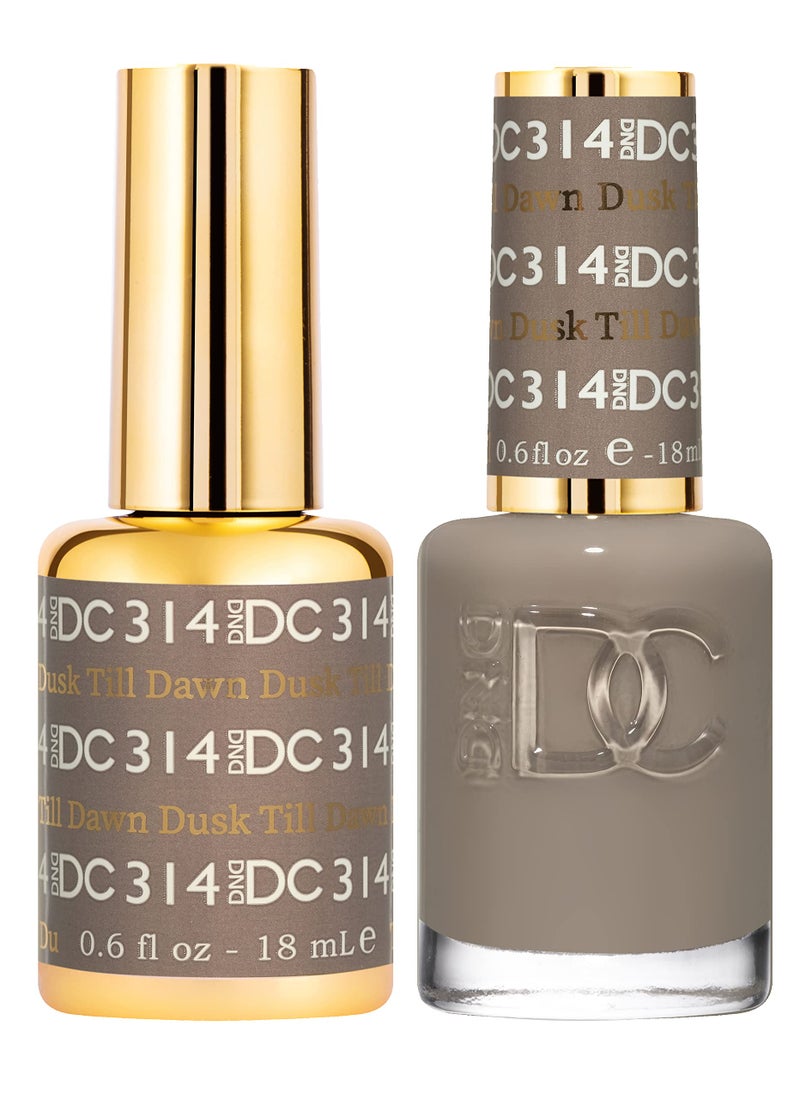 DAISY DND DND DC Gel Polish Set, Brown Collection, UV/LED Gel Polish and Air Dry Nail Lacquer, Matching Chip-Free Polish Duo, 314 Dusk Till Dawn, 0.5 Fl Oz - Image 1