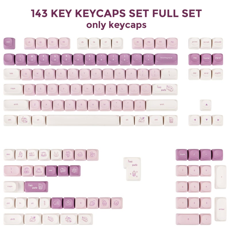 GEKUCAP PBT Keycaps Set, MOA Profile Cute Keycaps 136 Keys, Dye-Sublimation, Bunny Theme Minimalist Puprle Custom Keyboard Keycaps for 60% 65% 70% 75% 100% Cherry MX Switches Mechanical Keyboards - Image 2