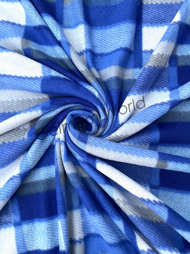 MORADO Single Bed Woollen Fabric Checkered Quilt Cover/Duvet Cover/Rajai Cover/Blanket Cover for Winters (60×90 Inches, Blue) - Image 3