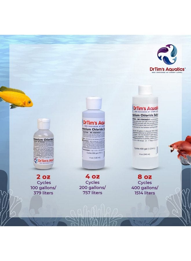 دي آر تيم أكواتيكز محلول كلوريد الأمونيوم من DrTim's Aquatics لدورة المياه الخالية من الأسماك - 4 أونصات، يكفي 200 جالون - منظف لحوض السمك لأحواض المياه المالحة والعذبة والشعاب المرجانية - Image 5