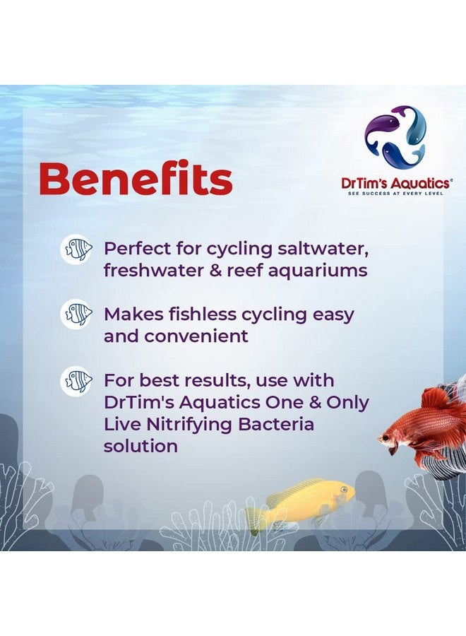 دي آر تيم أكواتيكز محلول كلوريد الأمونيوم من DrTim's Aquatics لدورة المياه الخالية من الأسماك - 4 أونصات، يكفي 200 جالون - منظف لحوض السمك لأحواض المياه المالحة والعذبة والشعاب المرجانية - Image 3