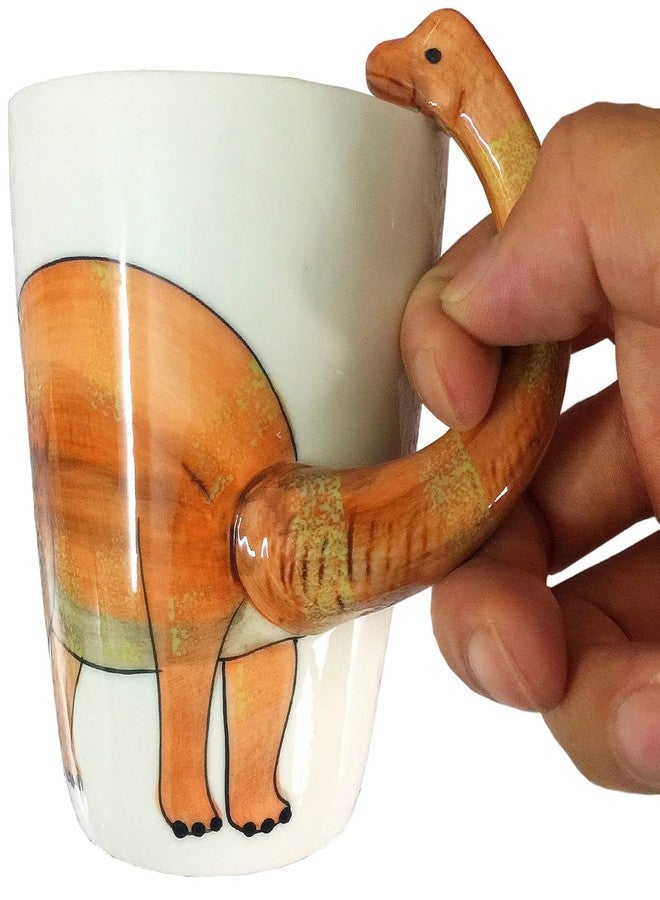 luckyse Dinosaur 3D Ceramic Mug, Long necked dragon Handle Novelty Animal Cup Gift for Christmas, Thanksgiving Day, Mother's Day, Father's Day (Dinosaur) - Image 1