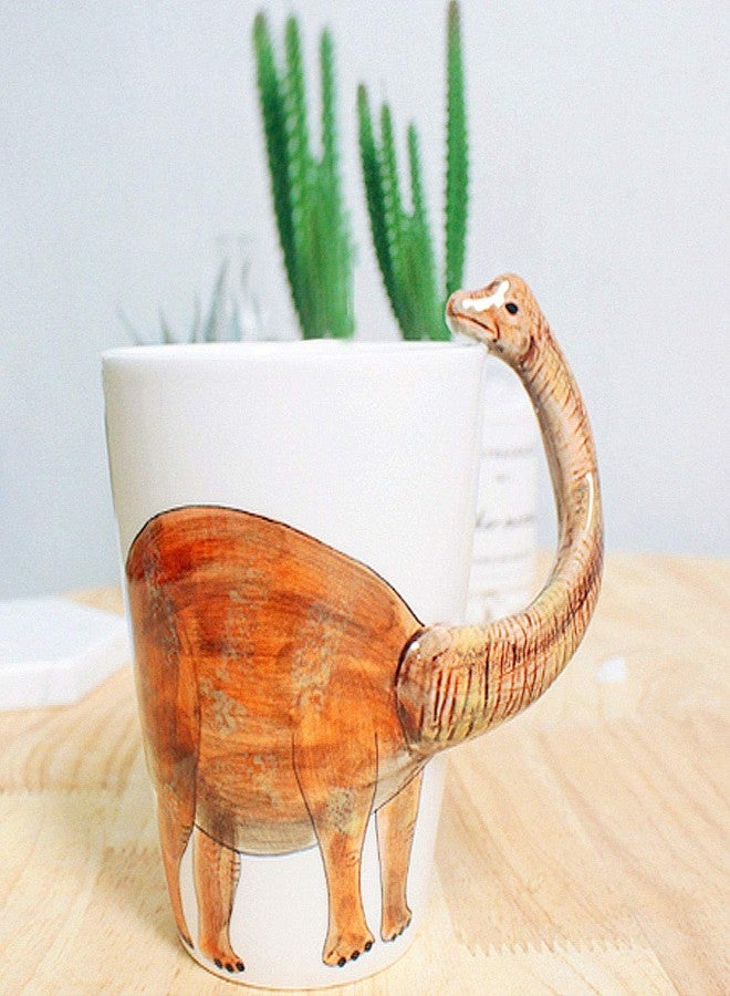 luckyse Dinosaur 3D Ceramic Mug, Long necked dragon Handle Novelty Animal Cup Gift for Christmas, Thanksgiving Day, Mother's Day, Father's Day (Dinosaur) - Image 5