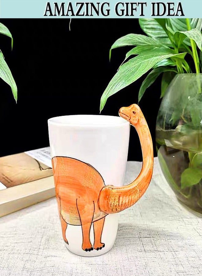 luckyse Dinosaur 3D Ceramic Mug, Long necked dragon Handle Novelty Animal Cup Gift for Christmas, Thanksgiving Day, Mother's Day, Father's Day (Dinosaur) - Image 2