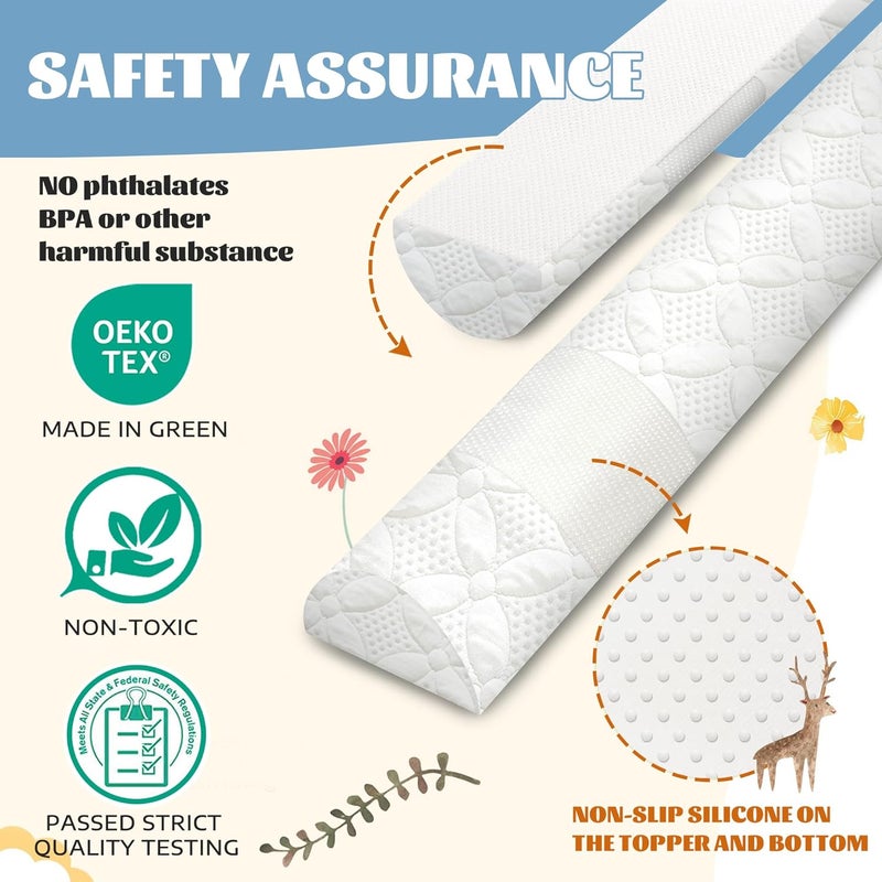 Asatdd Bed Rail for Toddlers Bed Guard Rail Soft Memory Foam Toddler Bed Rail for Twin Full Queen King Beds with Washable Cover 1 Pack - Image 5