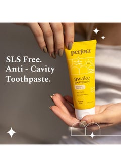 Perfora Awake Toothpaste -100G | For Active Freshness & Cavity Prevention | Fluoride & Sls Free Tooth Paste For Adults & Kids | N-Ha For Teeth Remineralisation | Healthy Gums & Oral Care | Lemon Mint  - Image 2