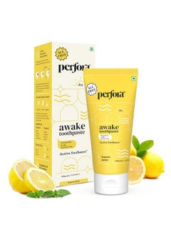Perfora Awake Toothpaste -100G | For Active Freshness & Cavity Prevention | Fluoride & Sls Free Tooth Paste For Adults & Kids | N-Ha For Teeth Remineralisation | Healthy Gums & Oral Care | Lemon Mint  - Image 1