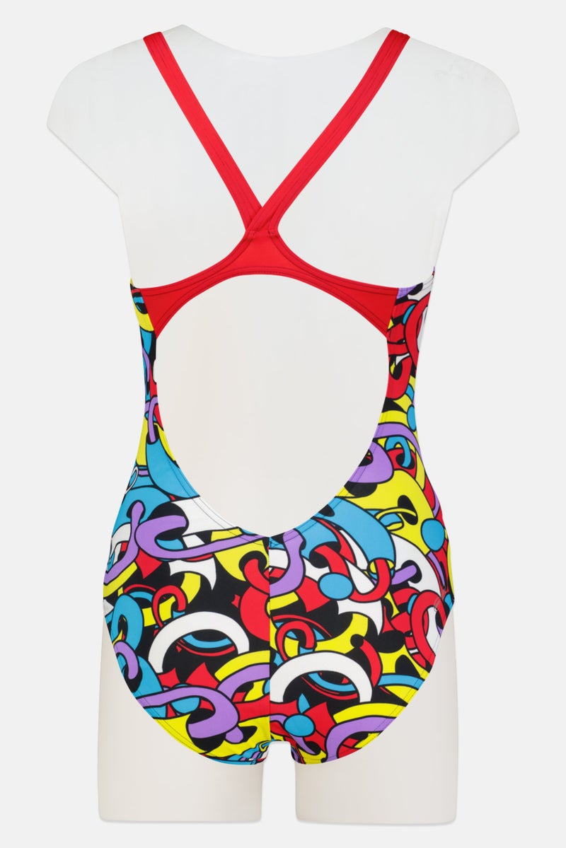 arena Women One Piece Allover Print Swimsuit, Multicolor  - Image 2