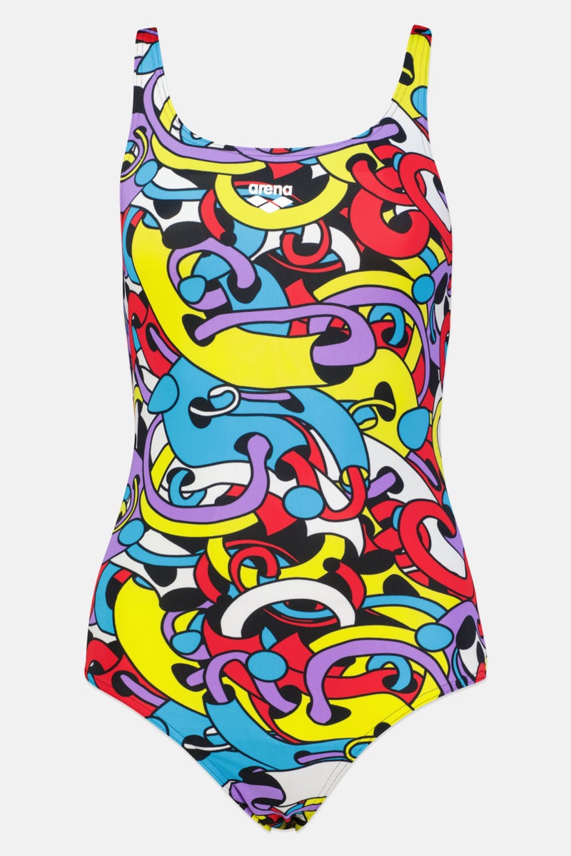 arena Women One Piece Allover Print Swimsuit, Multicolor  - Image 1