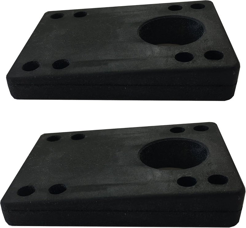VJ Longboard Skateboard Riser Pads, Rubber, Set of 2, Size 3mm (1/8") 6mm (1/4") 12mm (1/2") 14mm Angle Wedge Riser Pads, Black - Image 1