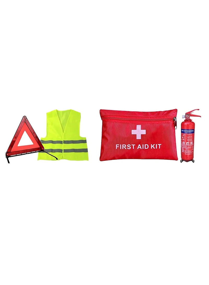ABBASALI Car Safety Pack Include Safety safety Jacket first Aid Pouch & Fire Extinguisher 1kg - Image 1